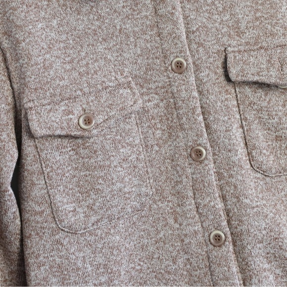 Thread & Supply Comfort Fleece Shirt Jacket Brown Shacket Cozy Knit thick S new - Picture 9 of 11